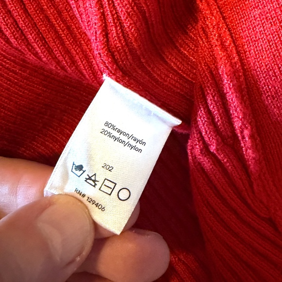 Venus red ribbed rayon blend long sleeve knit sweater dress NWOT - Picture 5 of 14